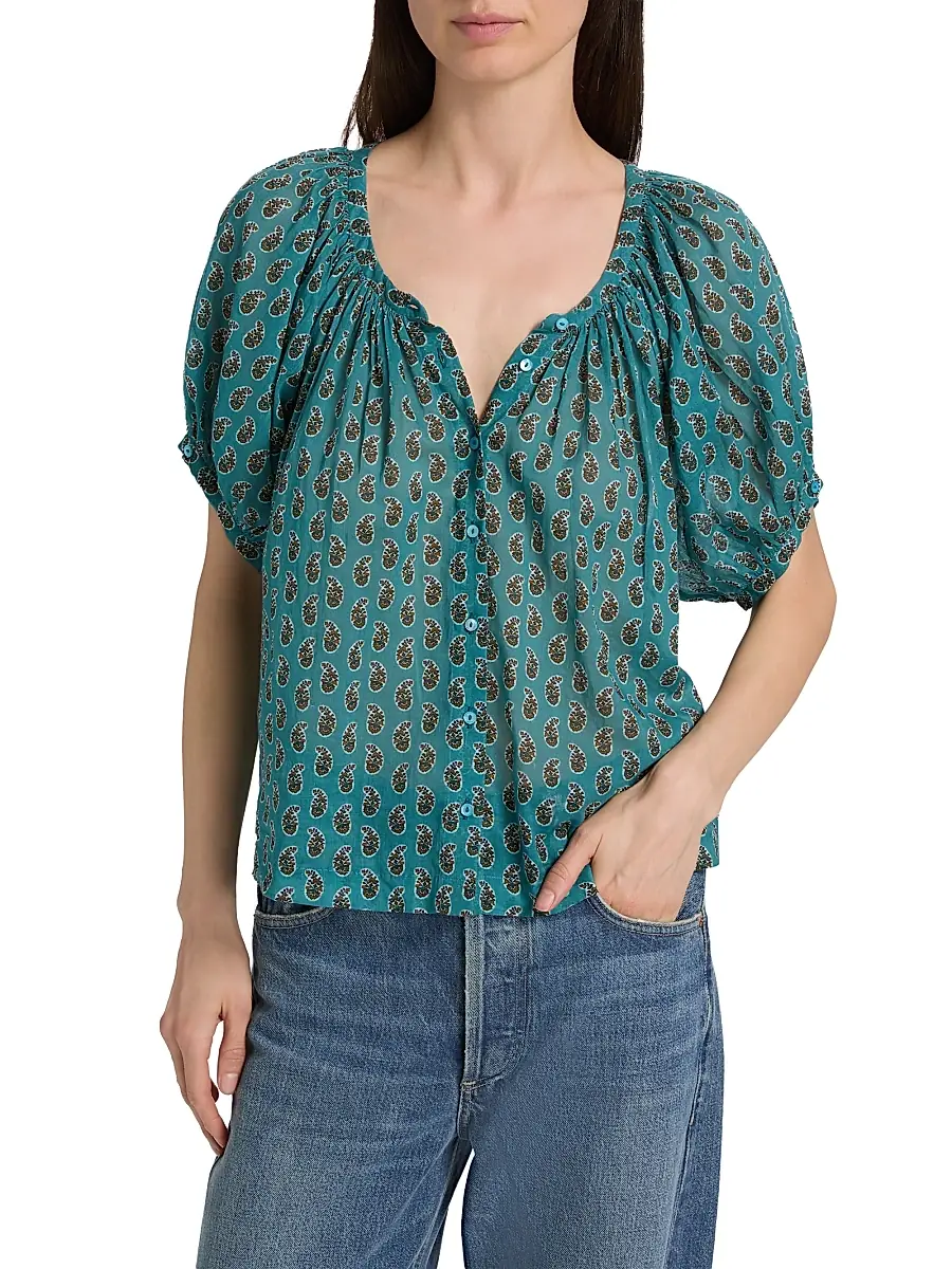 DÔEN Women's June Paisley Cotton Top | Thumbnail 3 DÔEN Women's June Paisley Cotton Top | Thumbnail 3