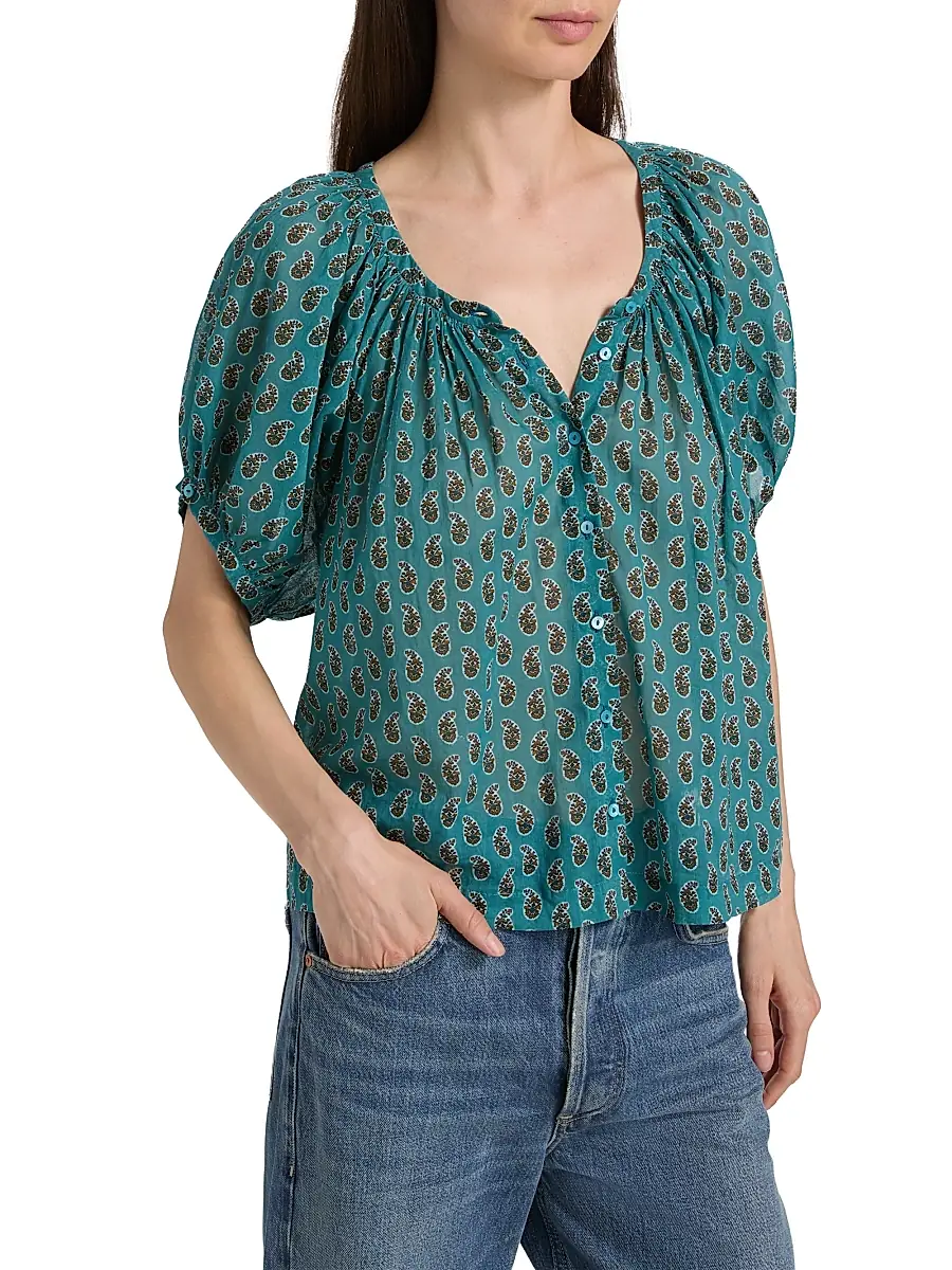 DÔEN Women's June Paisley Cotton Top | Thumbnail 4 DÔEN Women's June Paisley Cotton Top | Thumbnail 4