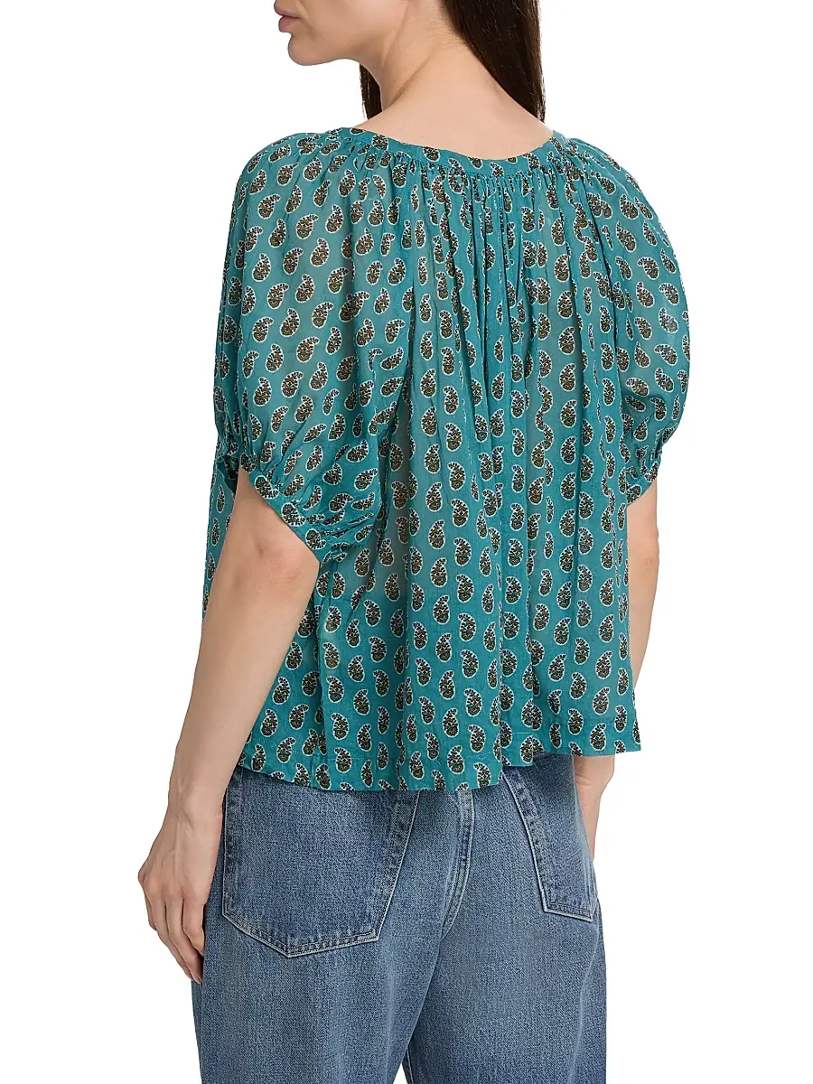 DÔEN Women's June Paisley Cotton Top | Thumbnail 5 DÔEN Women's June Paisley Cotton Top | Thumbnail 5