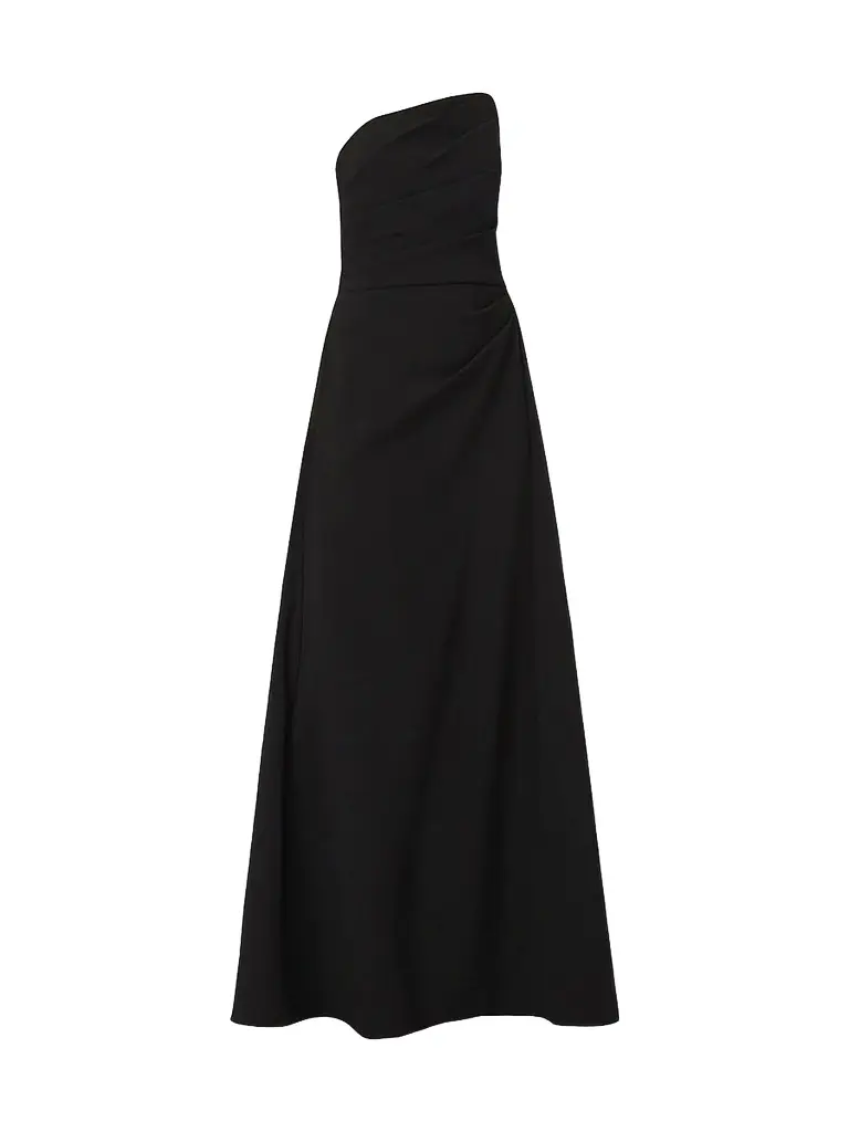 Shoshanna Women's Dory Asymmetric Strapless Gown - Jet | Image 1 Shoshanna Women's Dory Asymmetric Strapless Gown - Jet | Image 1