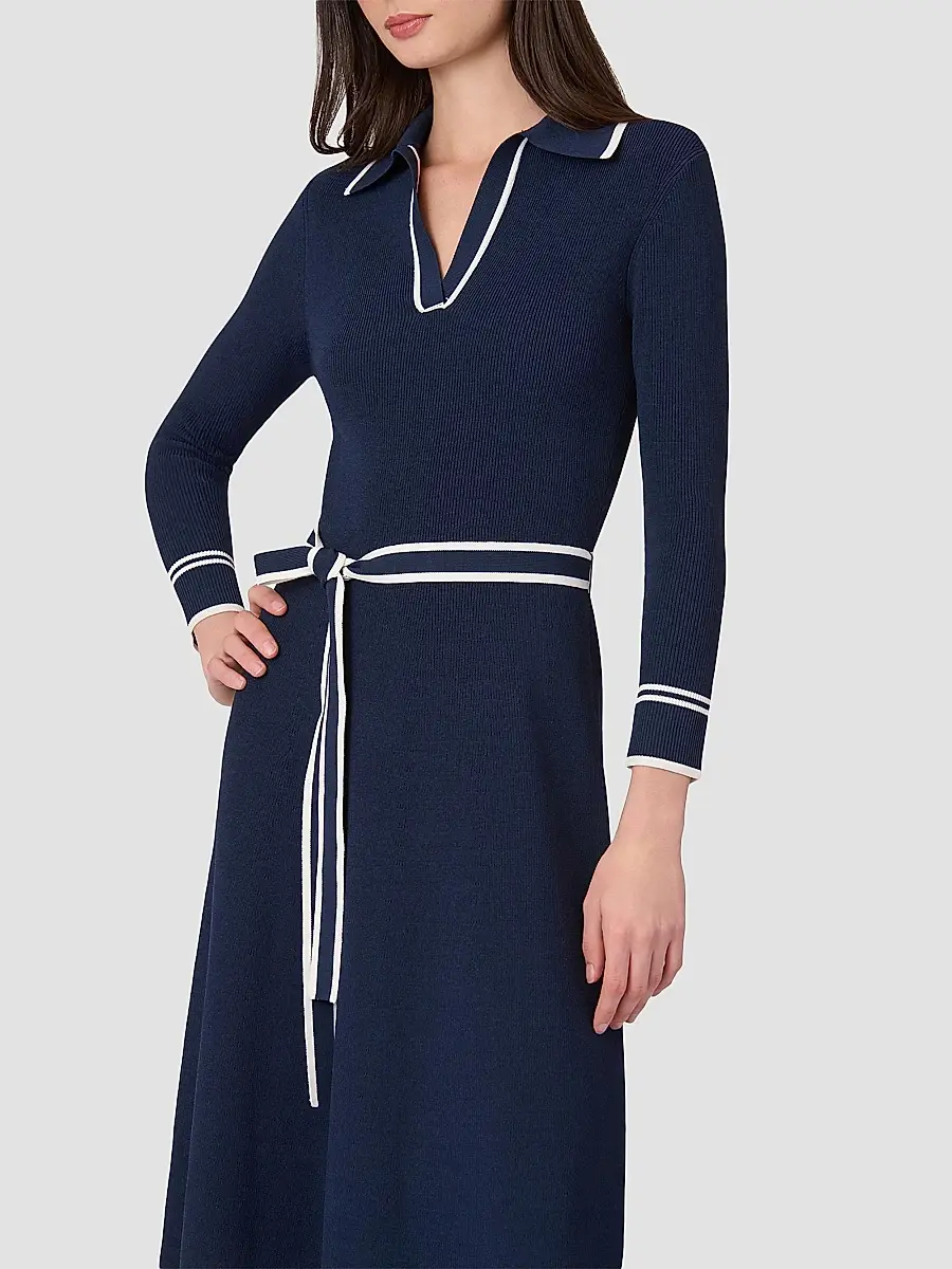 Shoshanna Women's Malia Tie-Waist A-Line Midi Dress | Thumbnail 4 Shoshanna Women's Malia Tie-Waist A-Line Midi Dress | Thumbnail 4