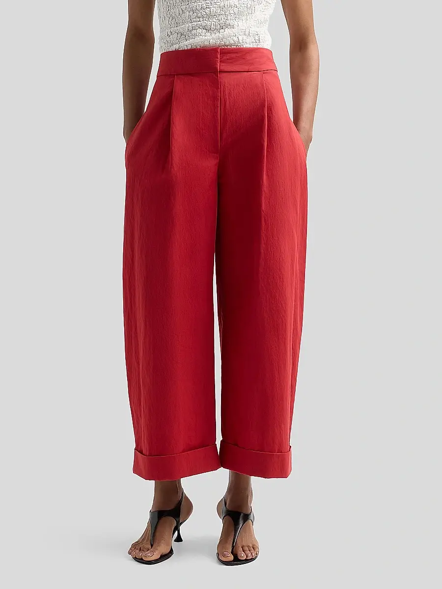 Proenza Schouler White Label Women's Talla Cotton-Blend Wide-Leg Pants | Thumbnail 4