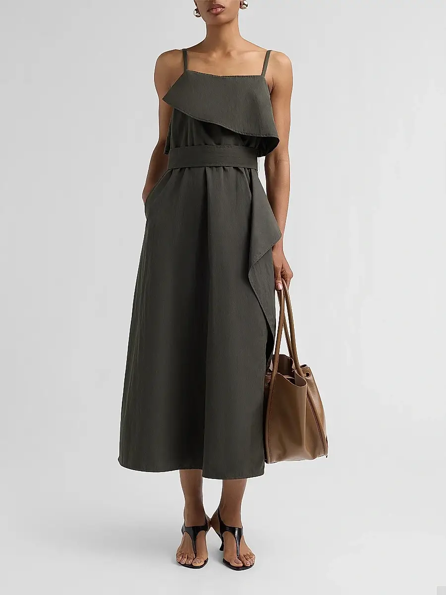 Proenza Schouler White Label Women's Reign Cotton-Blend Midi Dress | Thumbnail 2 Proenza Schouler White Label Women's Reign Cotton-Blend Midi Dress | Thumbnail 2