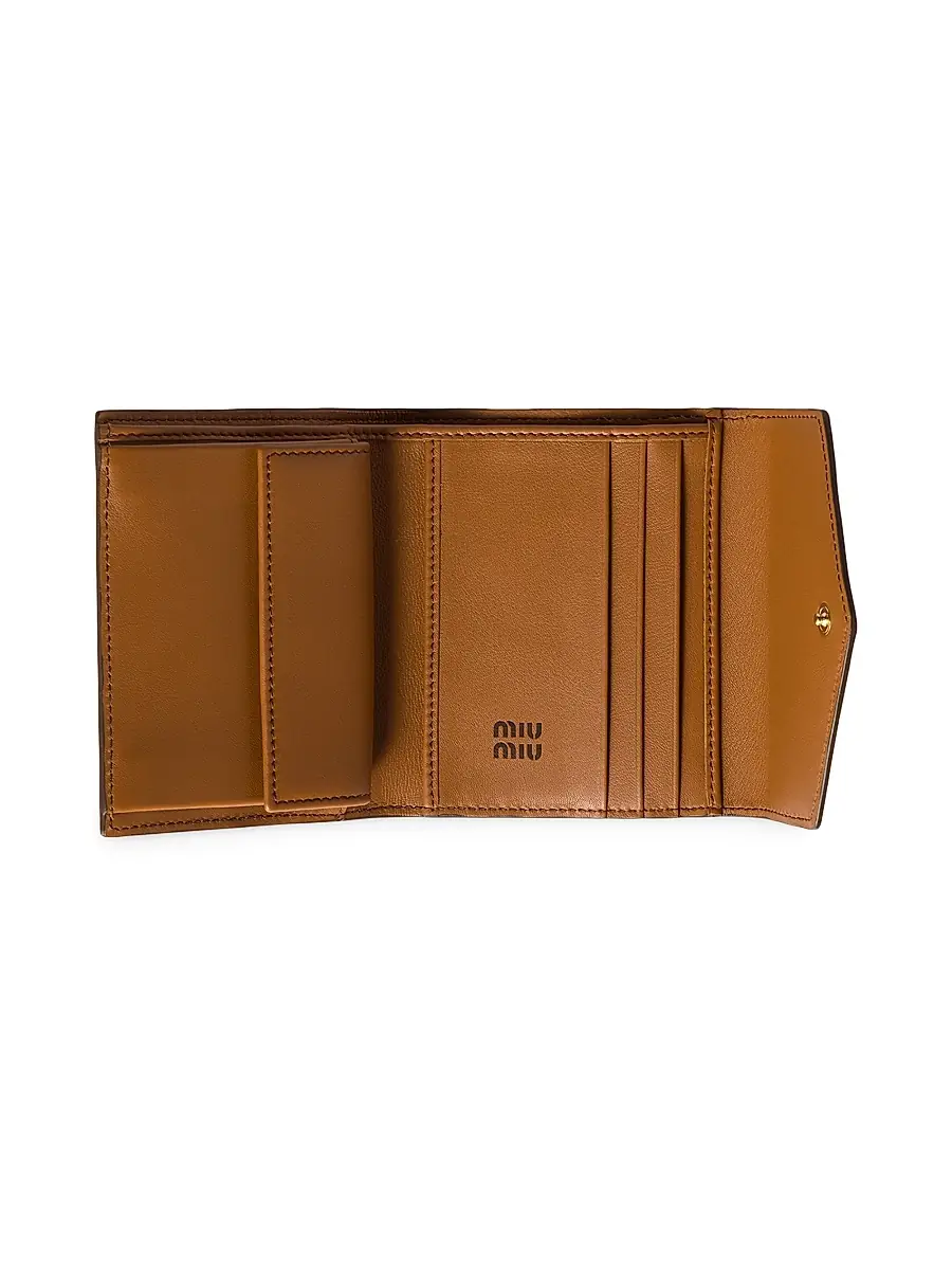 Miu Miu Women's Leather Wallet - Brown | Thumbnail 2 Miu Miu Women's Leather Wallet - Brown | Thumbnail 2