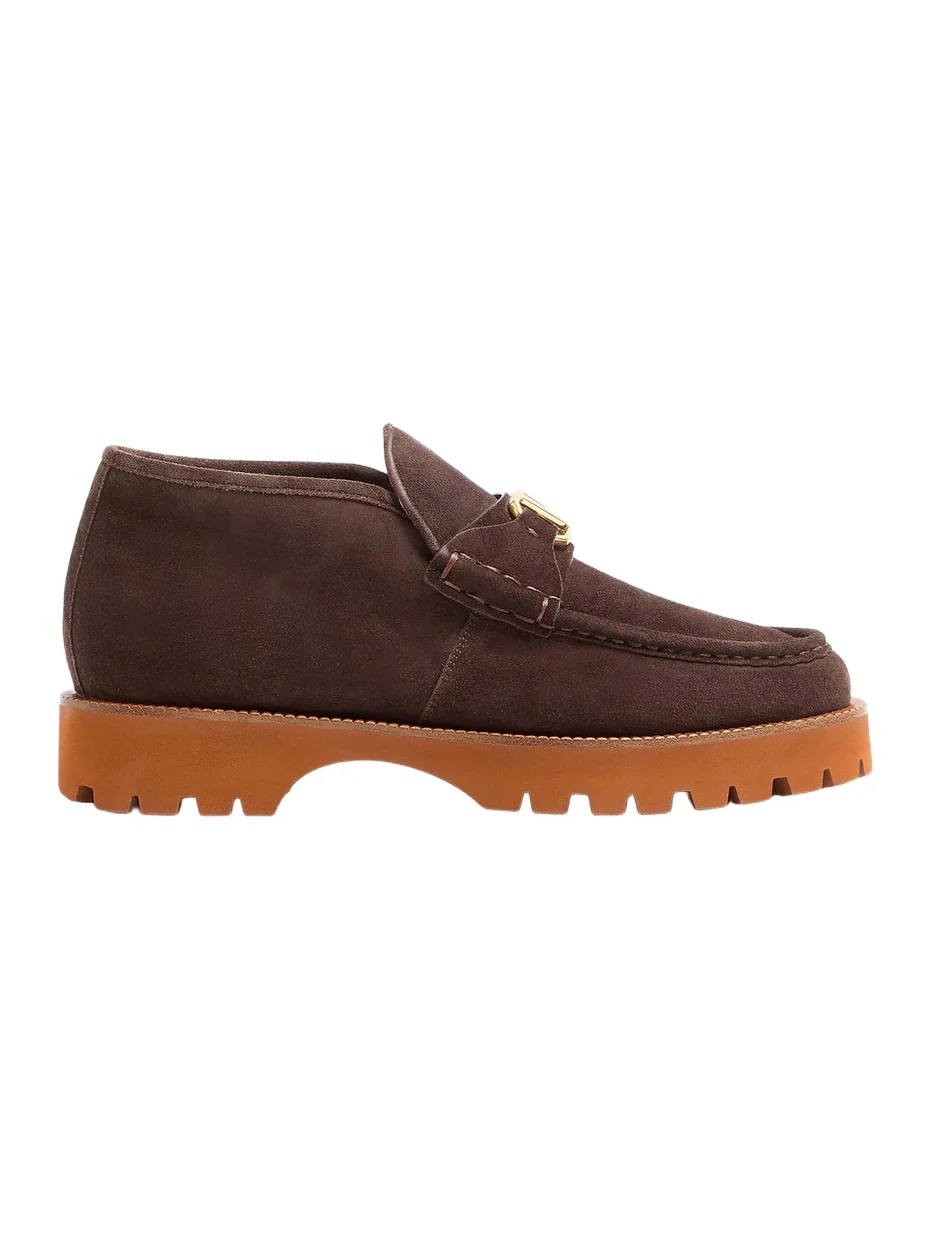 Valentino Men's Lord Chunky Ankle Boots in Split Leather - Testa Di Moro