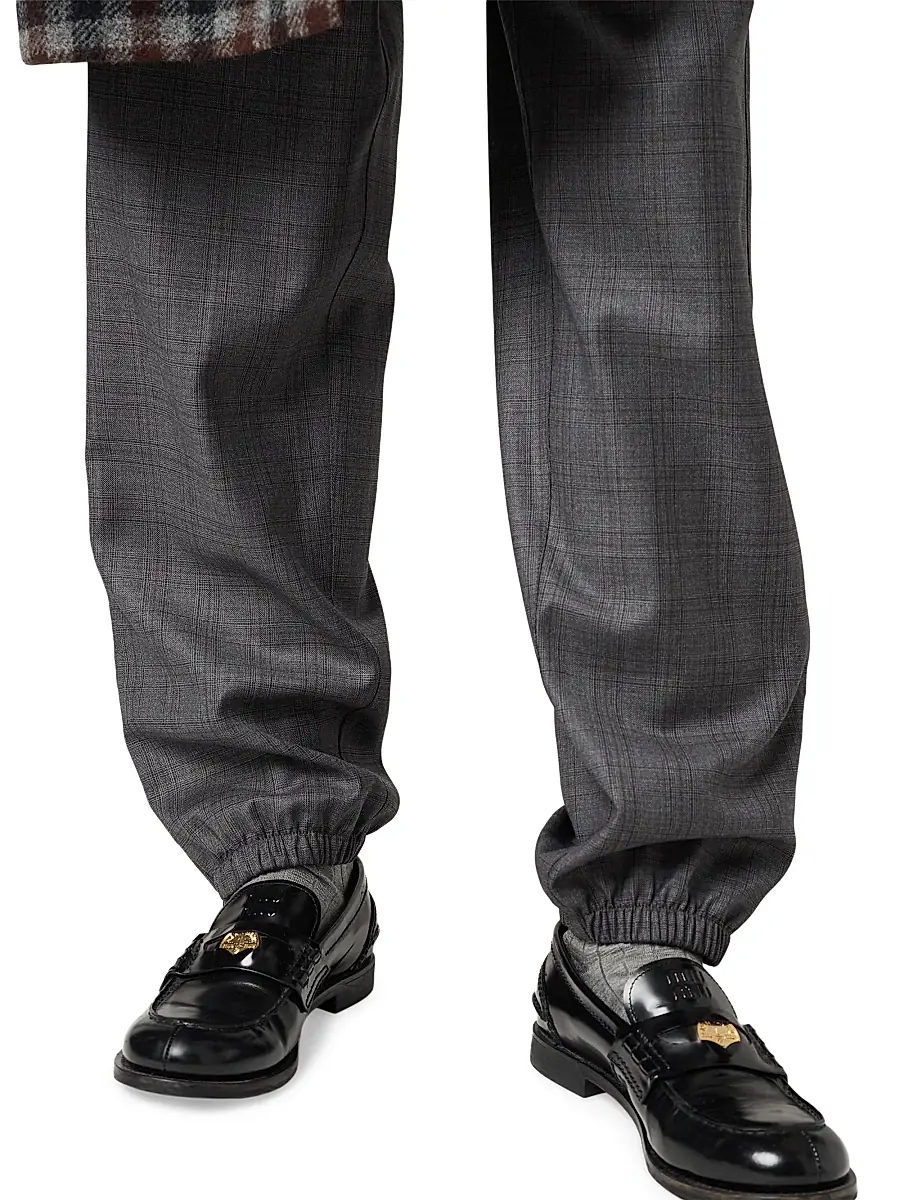 Miu Miu Women's Prince of Wales Checked Joggers | Thumbnail 6 Miu Miu Women's Prince of Wales Checked Joggers | Thumbnail 6