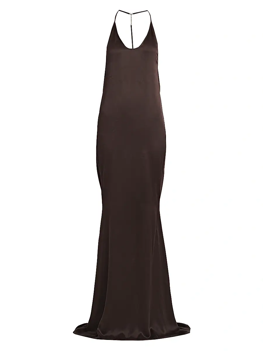 TOM FORD Women's Silk Bias-Cut Maxi Dress - Espresso | Image 1 TOM FORD Women's Silk Bias-Cut Maxi Dress - Espresso | Image 1
