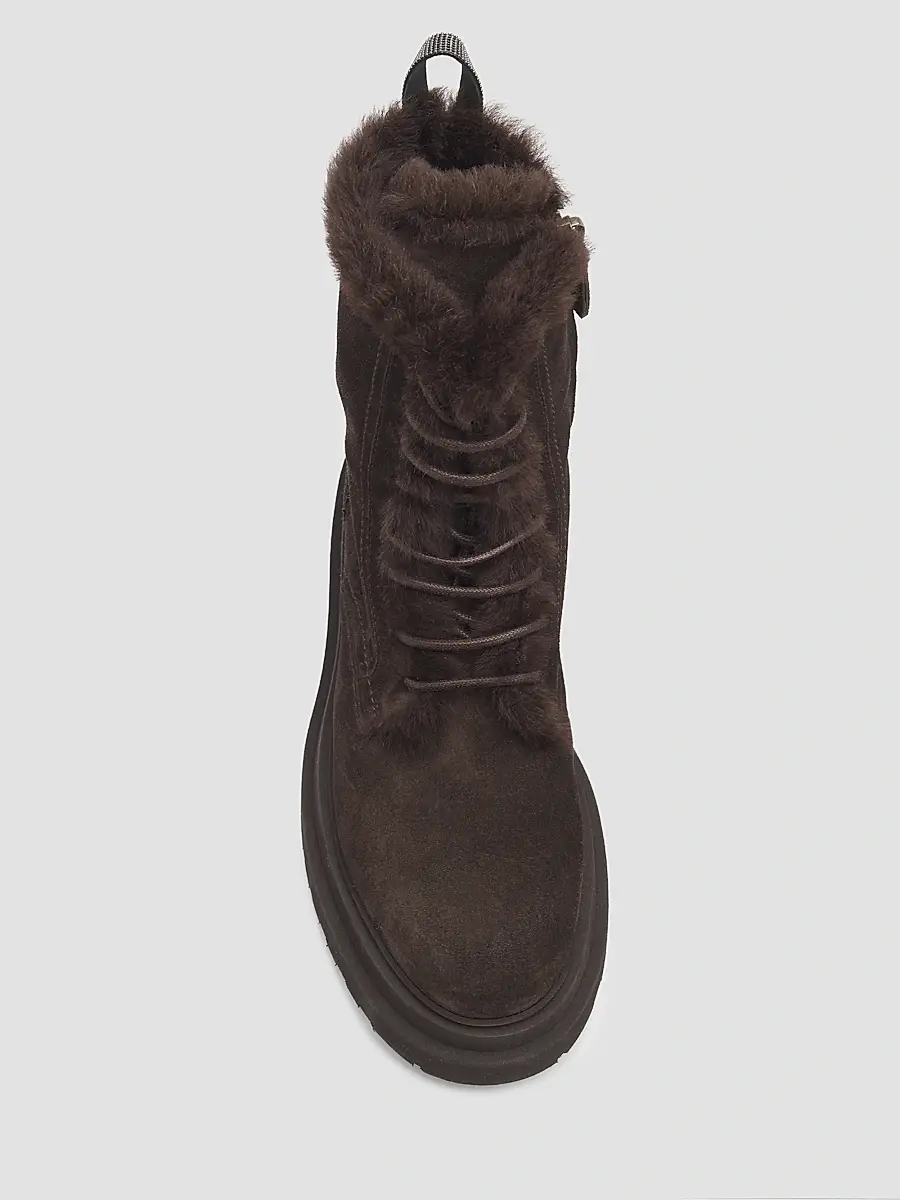 Brunello Cucinelli Women's Monili-Trim Suede Ankle Boots | Thumbnail 3