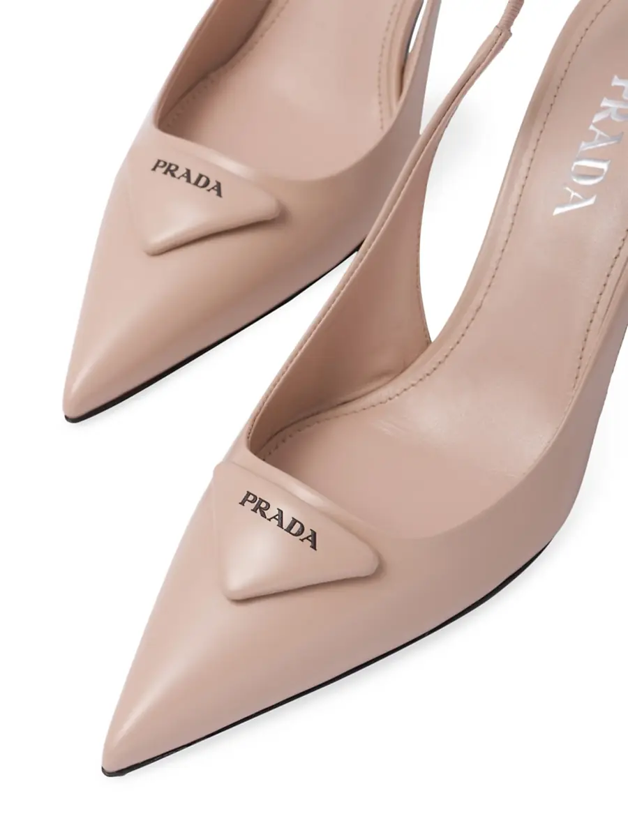 Prada Women's Brushed Leather Slingback Pumps | Thumbnail 6 Prada Women's Brushed Leather Slingback Pumps | Thumbnail 6