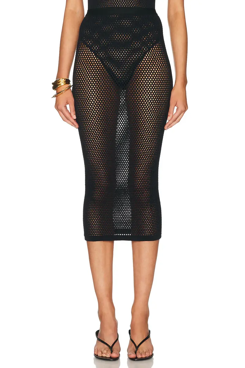 Wardrobe.NYC x Rosie Huntington-Whiteley Web Skirt | Image 1 Wardrobe.NYC x Rosie Huntington-Whiteley Web Skirt | Image 1