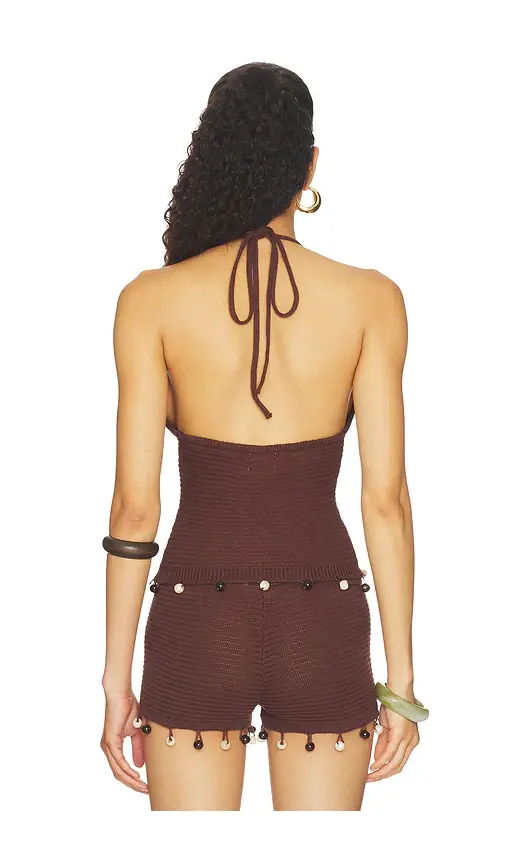Runaway The Label Bailee Deep-v Halter Knit Top | Thumbnail 3