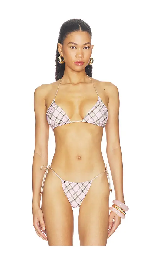 Tiger Mist Reversible Ave Bikini Top With Mesh Scarf | Thumbnail 2