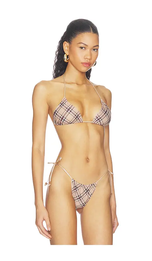 Tiger Mist Reversible Ave Bikini Top With Mesh Scarf | Thumbnail 3