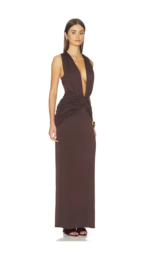 Shona Joy Miro Sleeveless Plunged Maxi Dress | Thumbnail 2