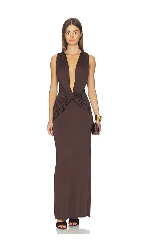 Shona Joy Miro Sleeveless Plunged Maxi Dress | Image 1 Shona Joy Miro Sleeveless Plunged Maxi Dress | Image 1