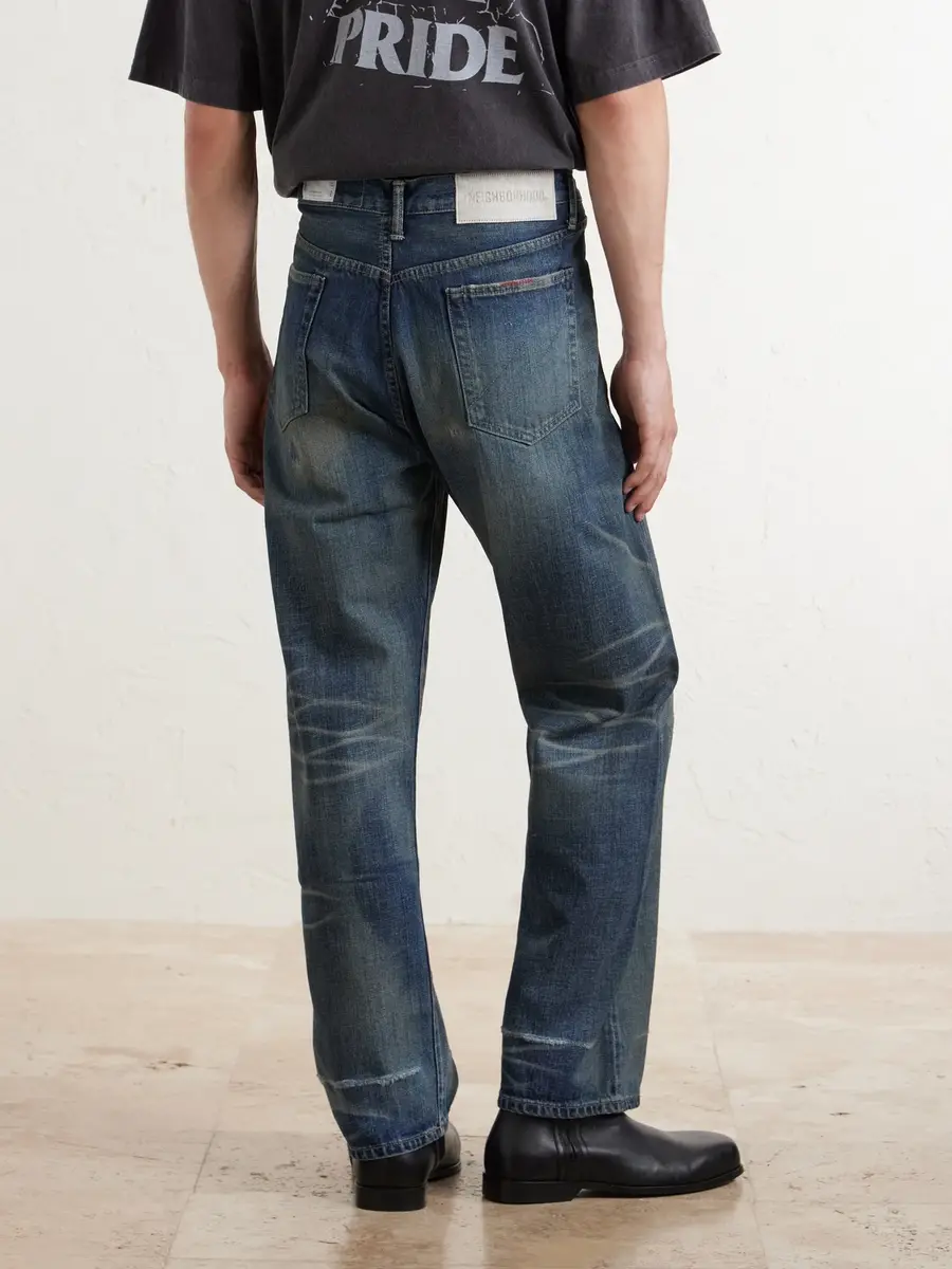 Neighborhood Savage Straight-Leg Bead-Embellished Distressed Jeans - Men | Thumbnail 4