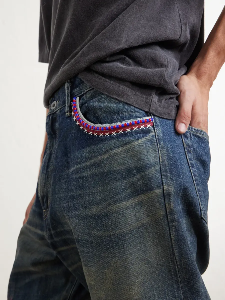 Neighborhood Savage Straight-Leg Bead-Embellished Distressed Jeans - Men | Thumbnail 5
