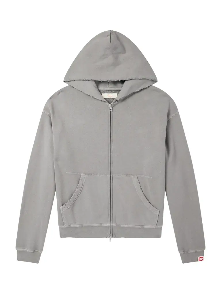 Cherry Los Angeles Distressed Cotton-Fleece Zip-Up Hoodies - Men | Image 1 Cherry Los Angeles Distressed Cotton-Fleece Zip-Up Hoodies - Men | Image 1