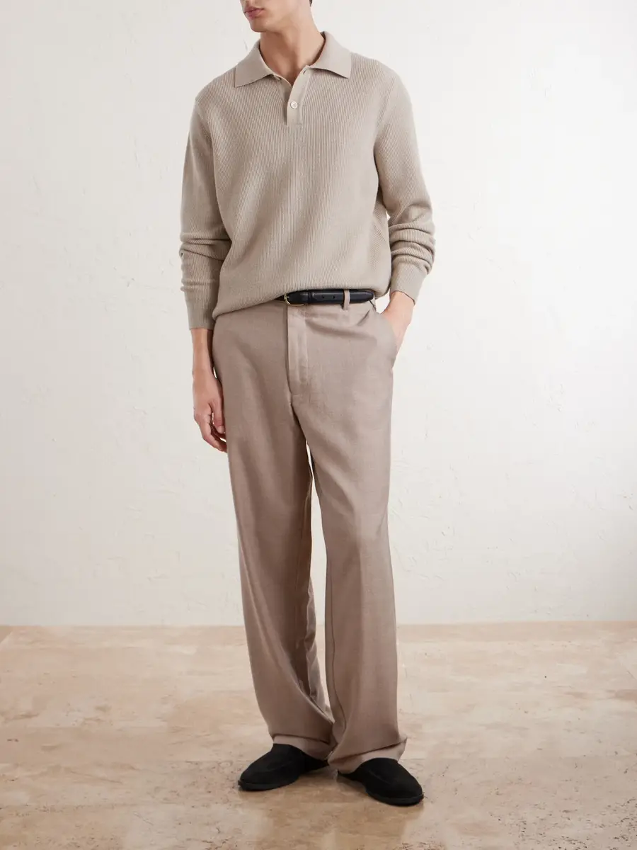 Lardini Knitted Wool and Cashmere-Blend Polo Shirt - Men | Thumbnail 2 Lardini Knitted Wool and Cashmere-Blend Polo Shirt - Men | Thumbnail 2