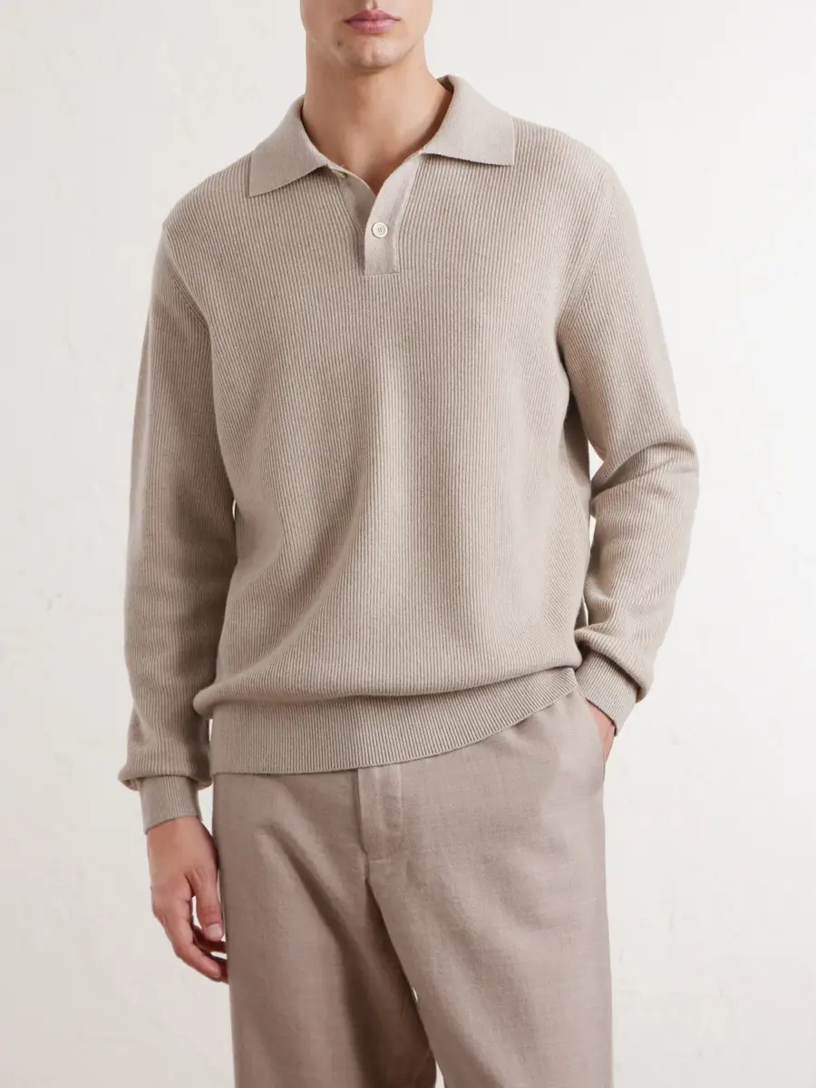 Lardini Knitted Wool and Cashmere-Blend Polo Shirt - Men | Thumbnail 3 Lardini Knitted Wool and Cashmere-Blend Polo Shirt - Men | Thumbnail 3