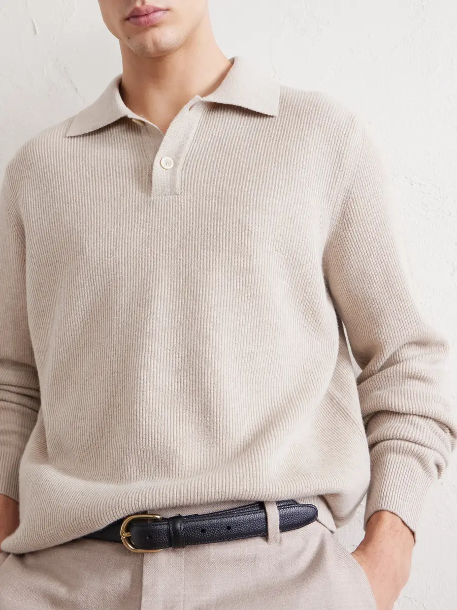 Lardini Knitted Wool and Cashmere-Blend Polo Shirt - Men | Thumbnail 5 Lardini Knitted Wool and Cashmere-Blend Polo Shirt - Men | Thumbnail 5