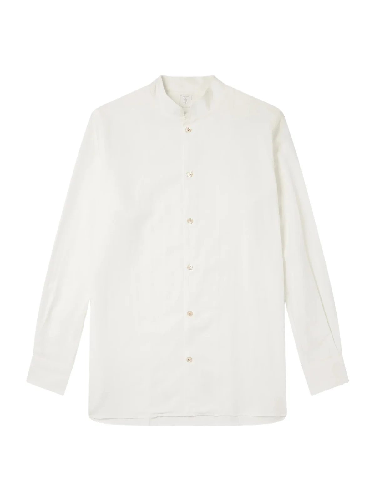ELEVENTY Nehru Lyocell, Linen and Cotton-Blend Shirt - Men