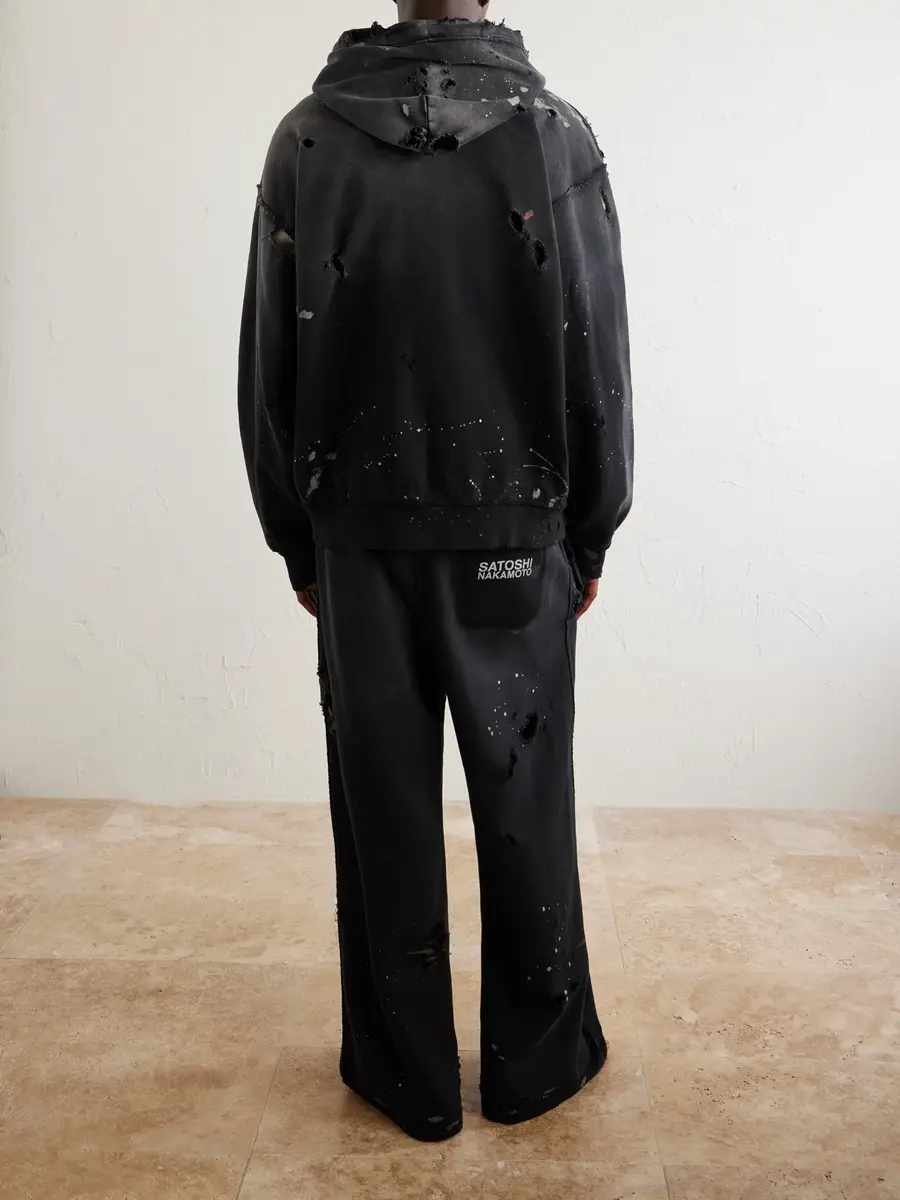 Satoshi Nakamoto Luke Logo-Printed Cotton-Fleece Zip-Up Hoodie - Men | Thumbnail 4 Satoshi Nakamoto Luke Logo-Printed Cotton-Fleece Zip-Up Hoodie - Men | Thumbnail 4