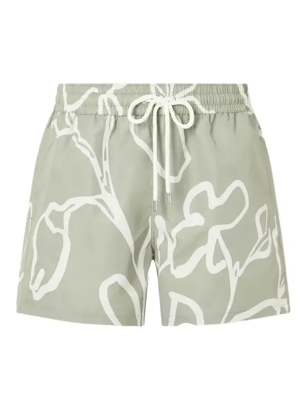 Straight-Leg Mid-Length Printed Recycled Swim Shorts - Men