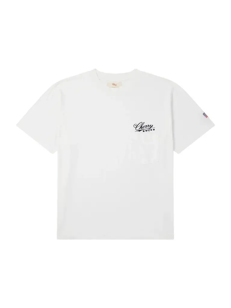Cherry Los Angeles Logo-Embroidered Cotton-Jersey T-Shirt - Men | Image 1 Cherry Los Angeles Logo-Embroidered Cotton-Jersey T-Shirt - Men | Image 1