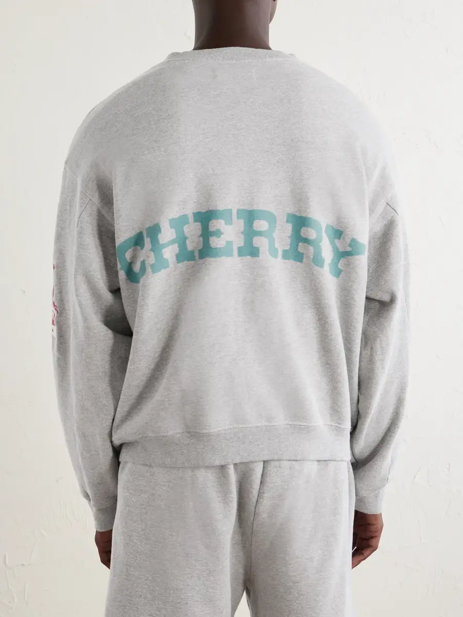 Cherry Los Angeles Logo-Embroidered Cotton-Jersey Zip-Up Sweatshirt - Men | Thumbnail 4 Cherry Los Angeles Logo-Embroidered Cotton-Jersey Zip-Up Sweatshirt - Men | Thumbnail 4
