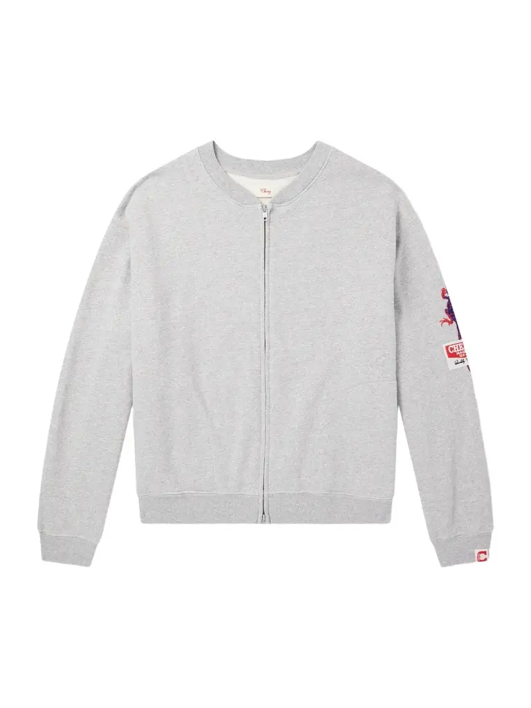 Cherry Los Angeles Logo-Embroidered Cotton-Jersey Zip-Up Sweatshirt - Men | Image 1 Cherry Los Angeles Logo-Embroidered Cotton-Jersey Zip-Up Sweatshirt - Men | Image 1
