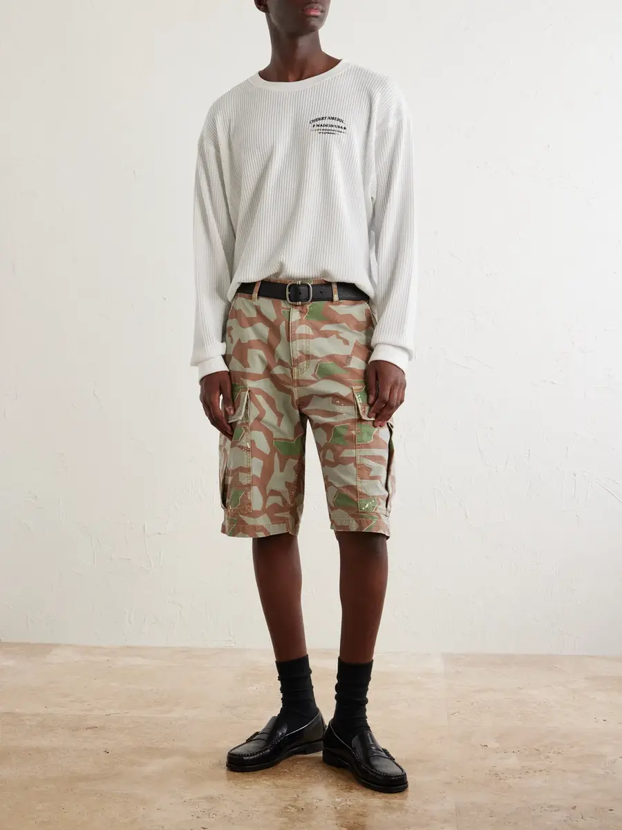 Cherry Los Angeles Wide-Leg Camouflage-Print Shorts - Men | Thumbnail 2 Cherry Los Angeles Wide-Leg Camouflage-Print Shorts - Men | Thumbnail 2