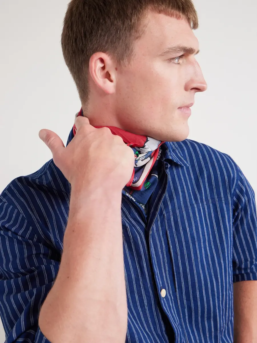 Drake's Printed Cotton and Silk-Blend Scarf - Men | Thumbnail 3 Drake's Printed Cotton and Silk-Blend Scarf - Men | Thumbnail 3
