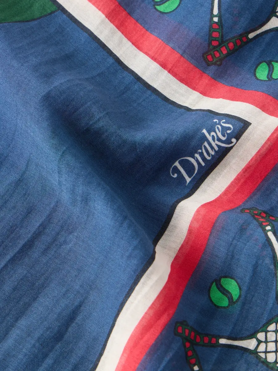 Drake's Printed Cotton and Silk-Blend Scarf - Men | Thumbnail 4 Drake's Printed Cotton and Silk-Blend Scarf - Men | Thumbnail 4