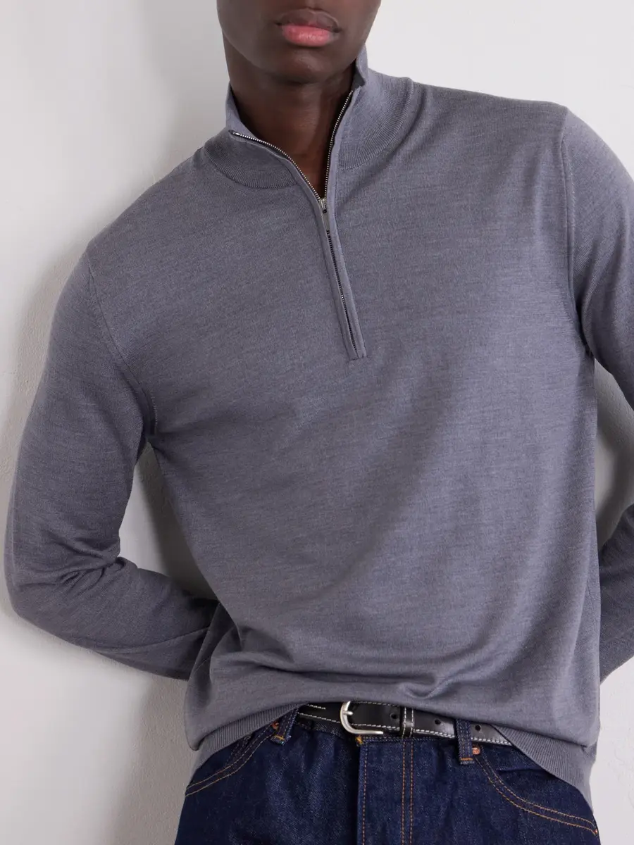 Slowear Zanone Flexwool Half-Zip Sweater - Men | Thumbnail 5 Slowear Zanone Flexwool Half-Zip Sweater - Men | Thumbnail 5