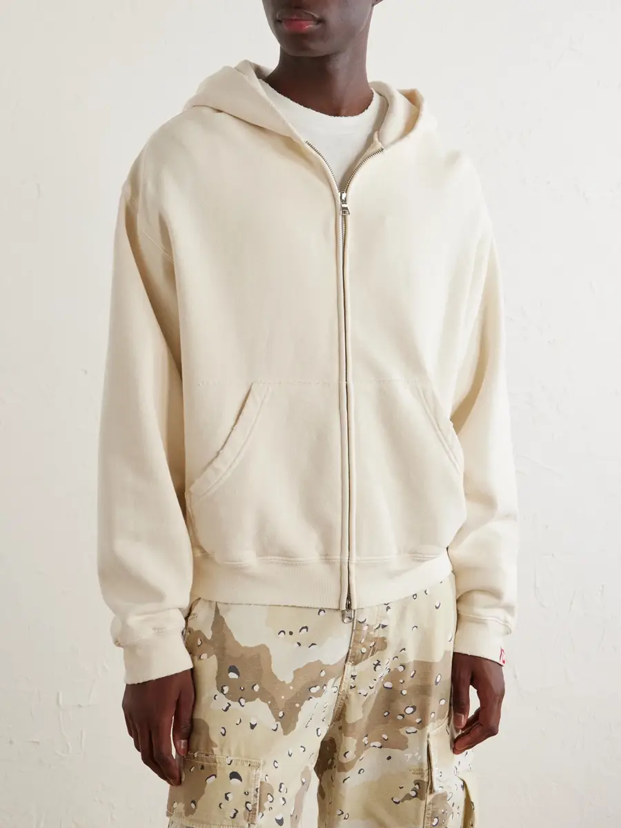 Cherry Los Angeles Distressed Cotton-Fleece Zip-Up Hoodies - Men | Thumbnail 3 Cherry Los Angeles Distressed Cotton-Fleece Zip-Up Hoodies - Men | Thumbnail 3