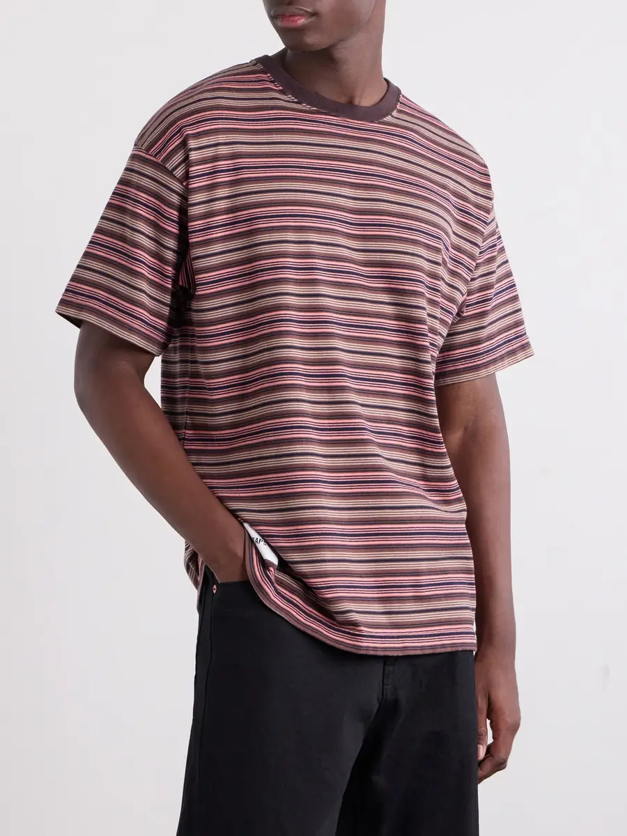 WTAPS Logo-Appliquéd Striped Cotton-Jersey T-Shirt - Men | Thumbnail 3 WTAPS Logo-Appliquéd Striped Cotton-Jersey T-Shirt - Men | Thumbnail 3