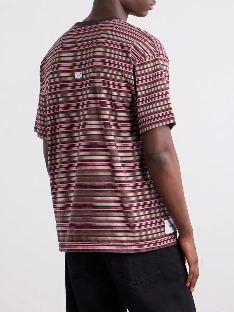 WTAPS Logo-Appliquéd Striped Cotton-Jersey T-Shirt - Men | Thumbnail 4 WTAPS Logo-Appliquéd Striped Cotton-Jersey T-Shirt - Men | Thumbnail 4