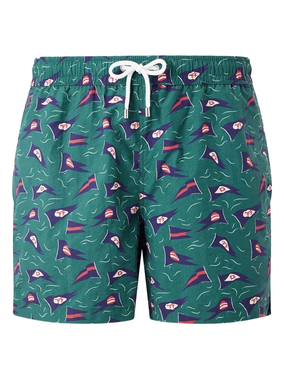 Drake's Straight-Leg Mid-Length Printed Swim Shorts - Men