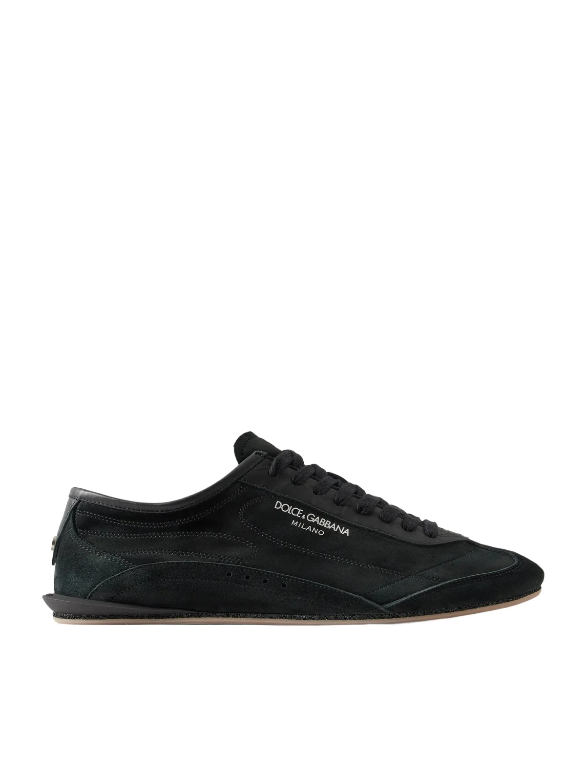 Dolce & Gabbana Leather-Trimmed Suede Sneakers - Men