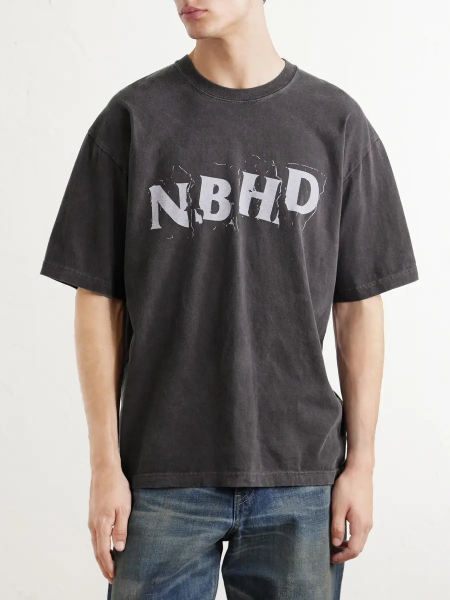 Neighborhood Logo-Printed Cotton-Jersey T-Shirt - Men | Thumbnail 3