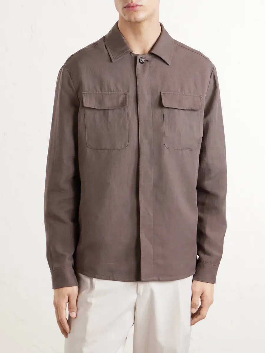 ELEVENTY Lyocell and Linen-Blend Shirt - Men | Thumbnail 3 ELEVENTY Lyocell and Linen-Blend Shirt - Men | Thumbnail 3