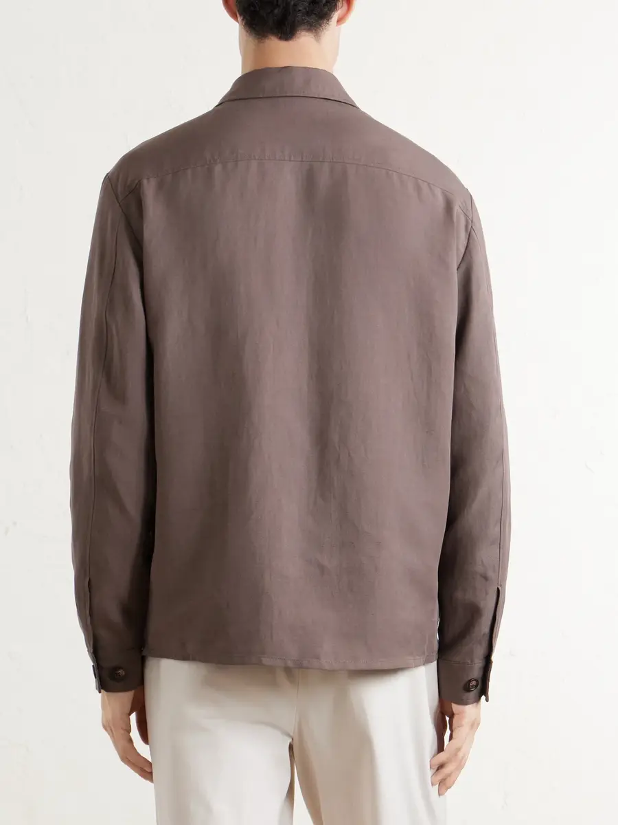 ELEVENTY Lyocell and Linen-Blend Shirt - Men | Thumbnail 4 ELEVENTY Lyocell and Linen-Blend Shirt - Men | Thumbnail 4