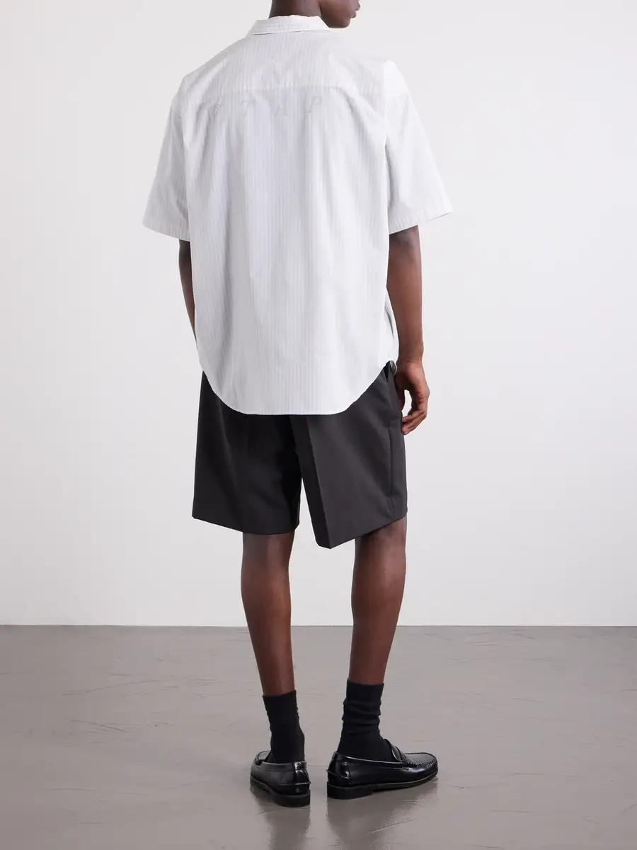 WTAPS Logo-Appliquéd Striped Poplin Shirt - Men | Thumbnail 4 WTAPS Logo-Appliquéd Striped Poplin Shirt - Men | Thumbnail 4