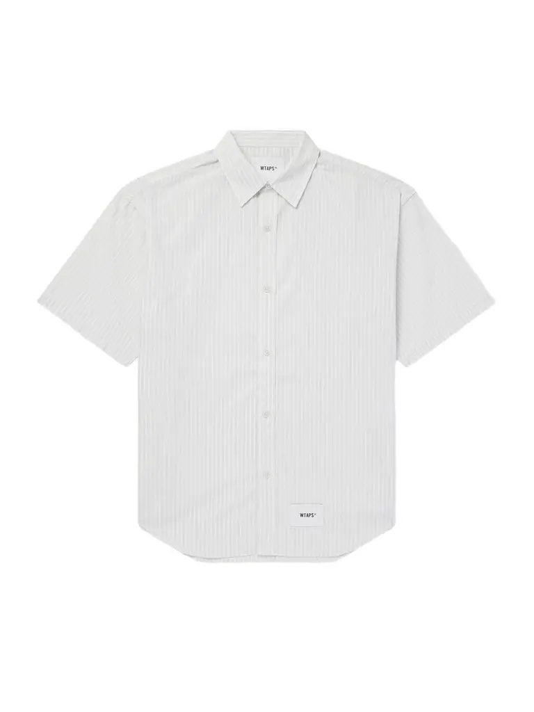 WTAPS Logo-Appliquéd Striped Poplin Shirt - Men | Image 1 WTAPS Logo-Appliquéd Striped Poplin Shirt - Men | Image 1