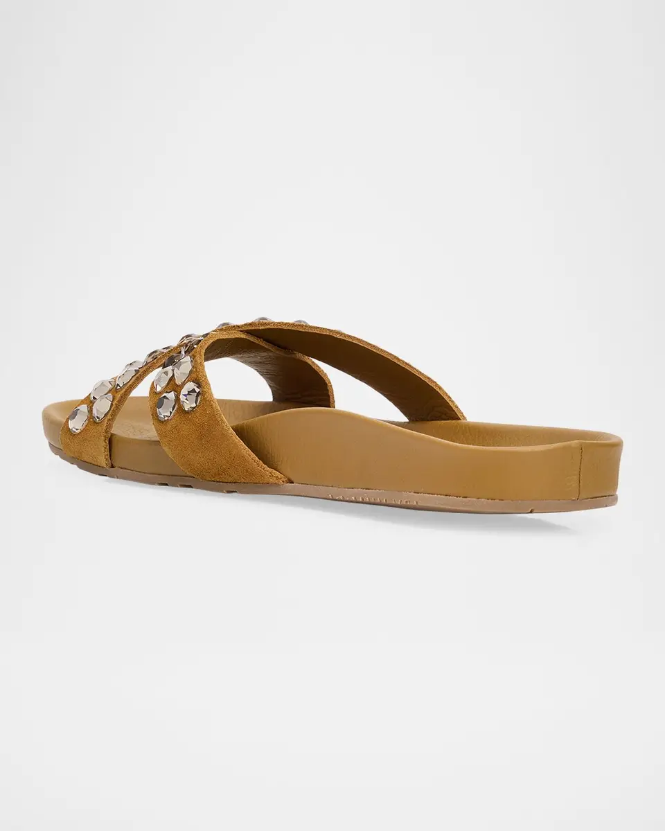 PEDRO GARCIA Analis Embellished Suede Flat Slide Sandals | Thumbnail 4 PEDRO GARCIA Analis Embellished Suede Flat Slide Sandals | Thumbnail 4