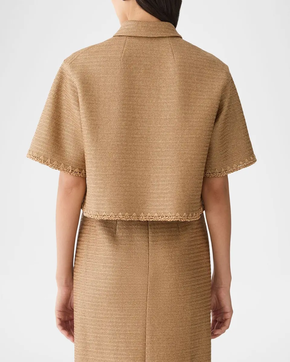 Lafayette 148 New York Raffia-Effect Boxy Cropped Jacket | Thumbnail 3 Lafayette 148 New York Raffia-Effect Boxy Cropped Jacket | Thumbnail 3