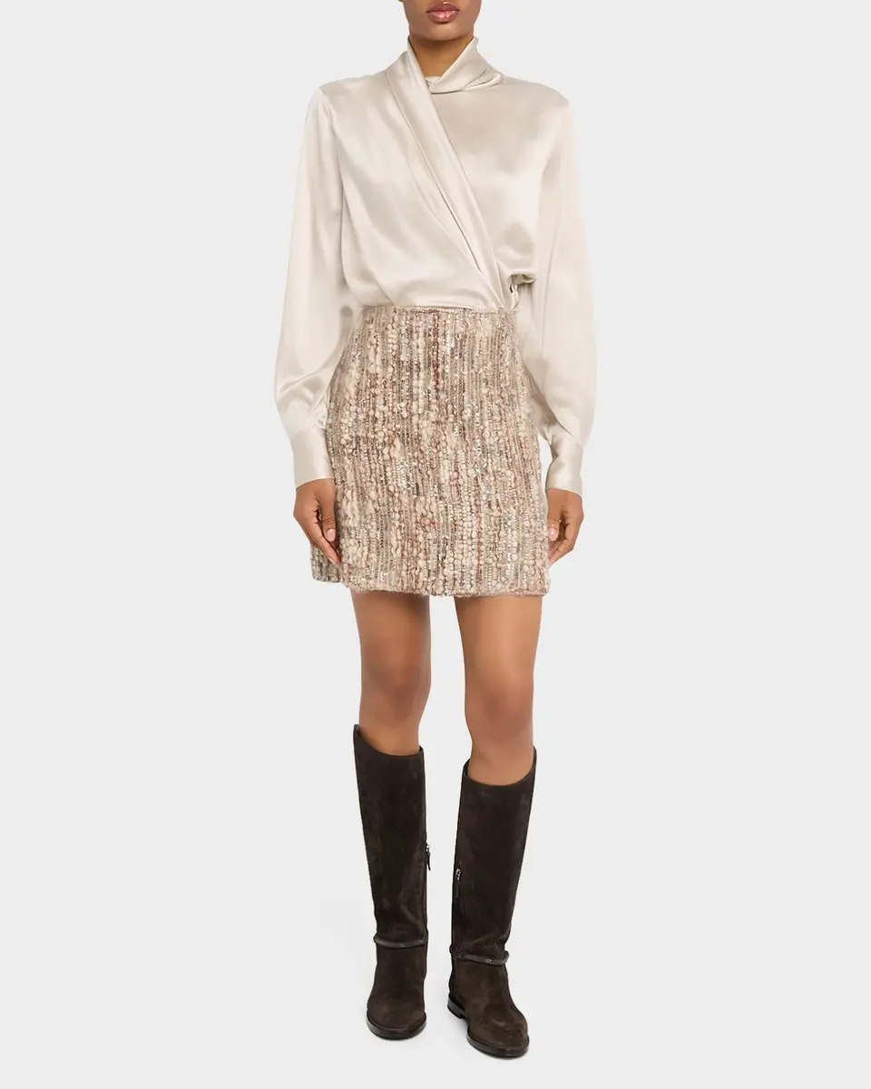 Brunello Cucinelli Shimmering Boucle Mini Skirt | Thumbnail 2 Brunello Cucinelli Shimmering Boucle Mini Skirt | Thumbnail 2