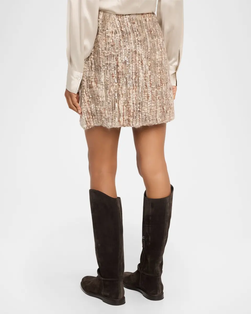 Brunello Cucinelli Shimmering Boucle Mini Skirt | Thumbnail 3 Brunello Cucinelli Shimmering Boucle Mini Skirt | Thumbnail 3
