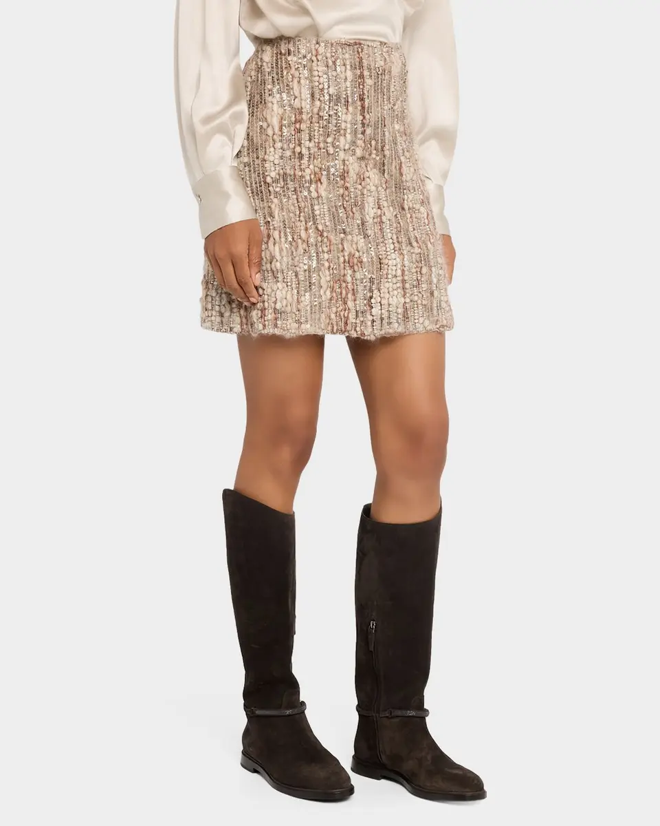 Brunello Cucinelli Shimmering Boucle Mini Skirt | Thumbnail 4 Brunello Cucinelli Shimmering Boucle Mini Skirt | Thumbnail 4